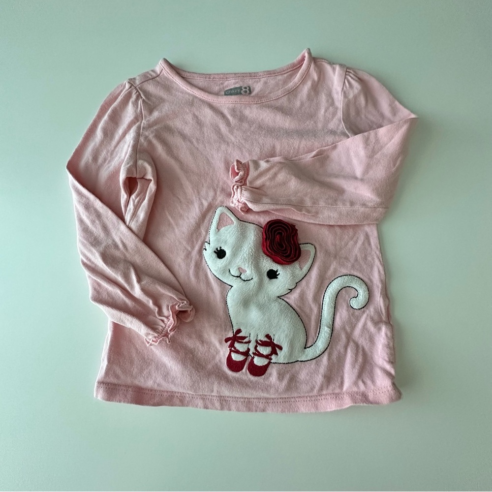 Crazy 8 Pink Long Sleeve Cat Shirt 2T